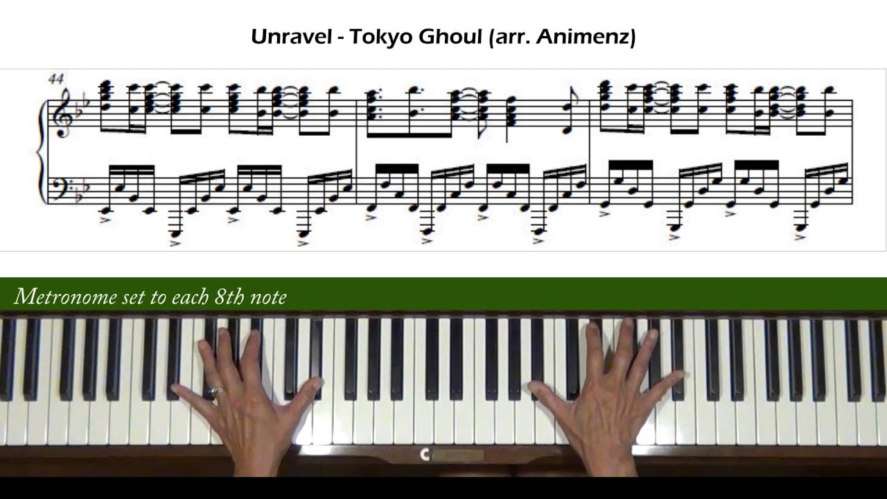 unravel tokyo ghoul piano sheet